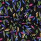 Preview: Viskose ROSELLA STRETCH Flowers auf Schwarz